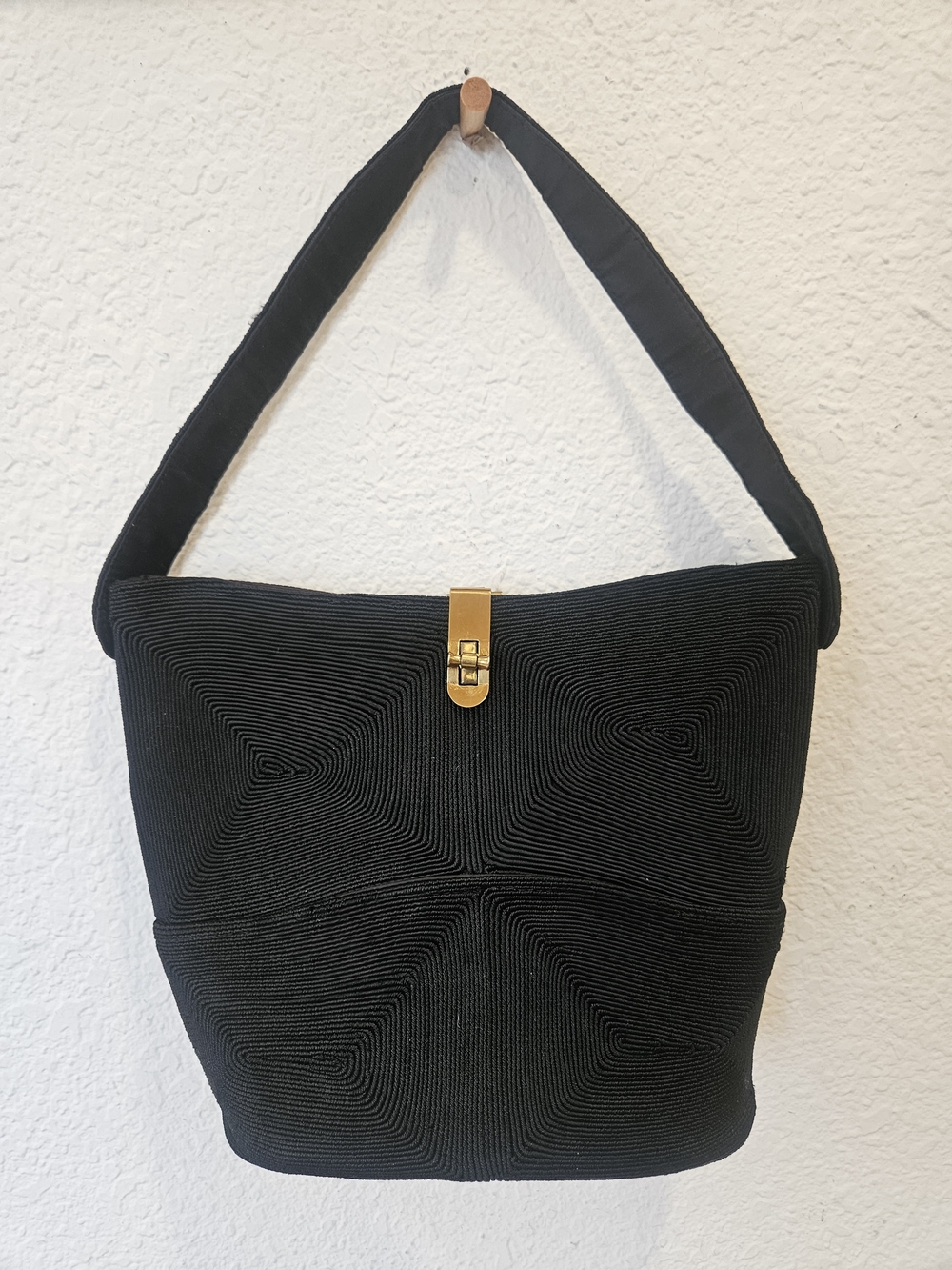 40s Vintage Black Corde’ Purse | Authentic An A. Blatt Product | WWII Era